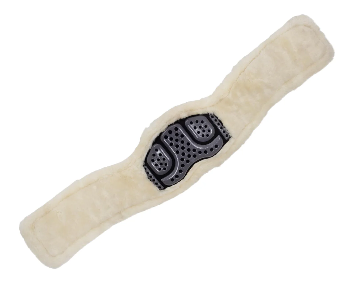 Acavallo Gel & PVC Short Dressage Girth With Eco-Wool Lining - Brown - Image 2