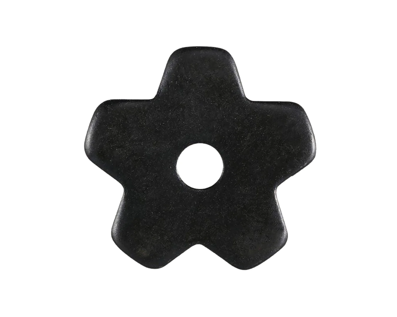 STC Black Steel Spur Rowels | 5 Point Rounded Flower
