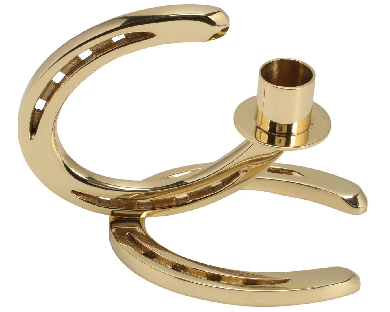 Brass Horseshoe Horizontal Candle Holder - Image 3