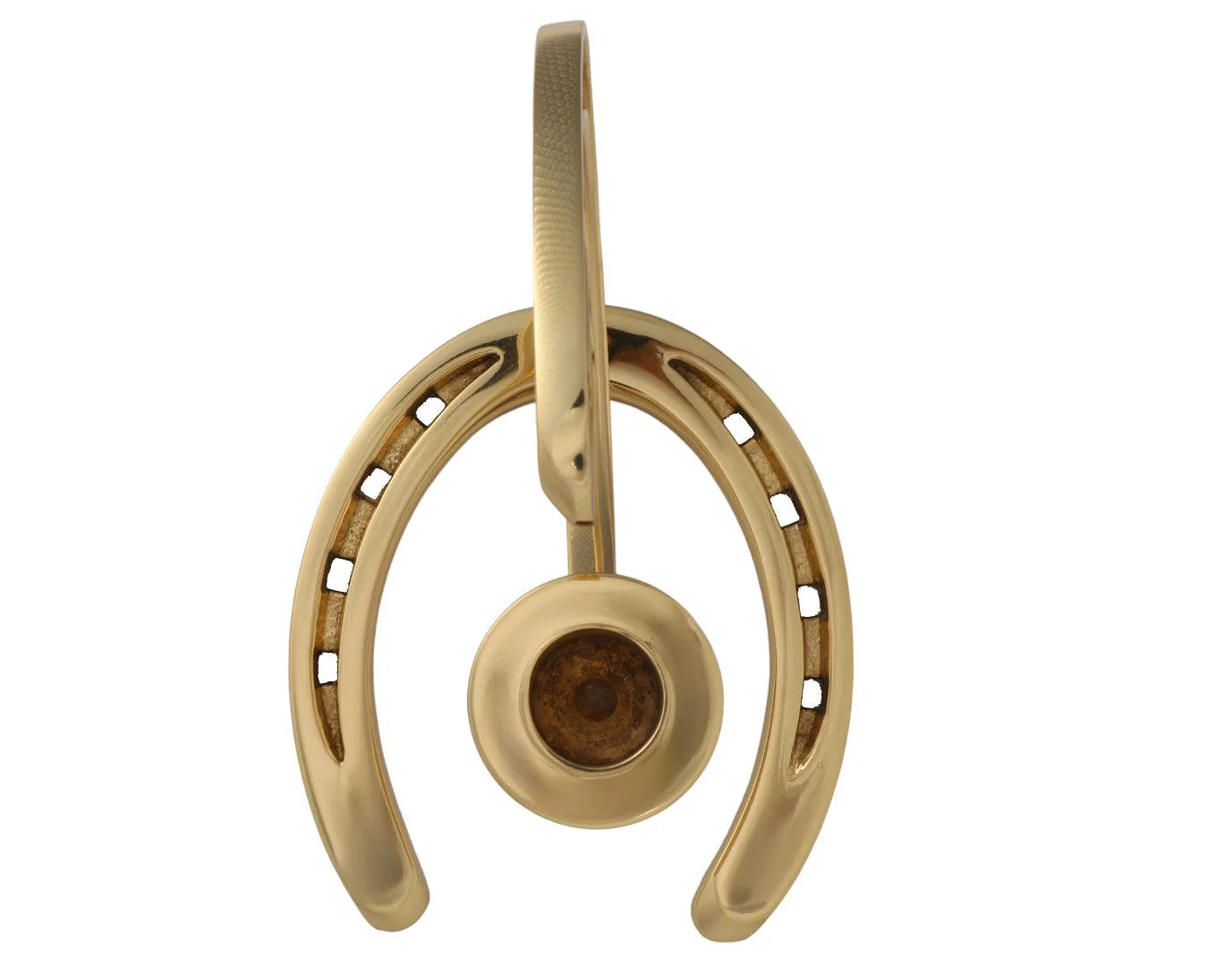 Brass Horseshoe Horizontal Candle Holder - Image 4
