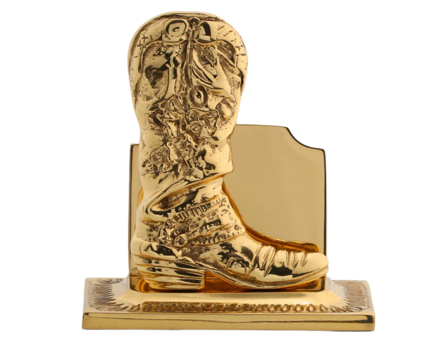 Brass Western Boot Napkin Holder
