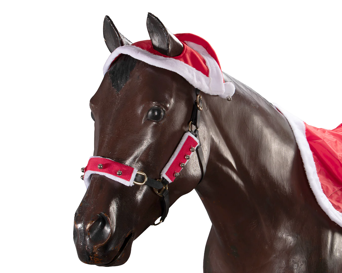 STC Christmas Horse Riding Set - Santa Hat, Quarter Sheet, Leg Wraps, 3 Piece Bridle Set - Image 5