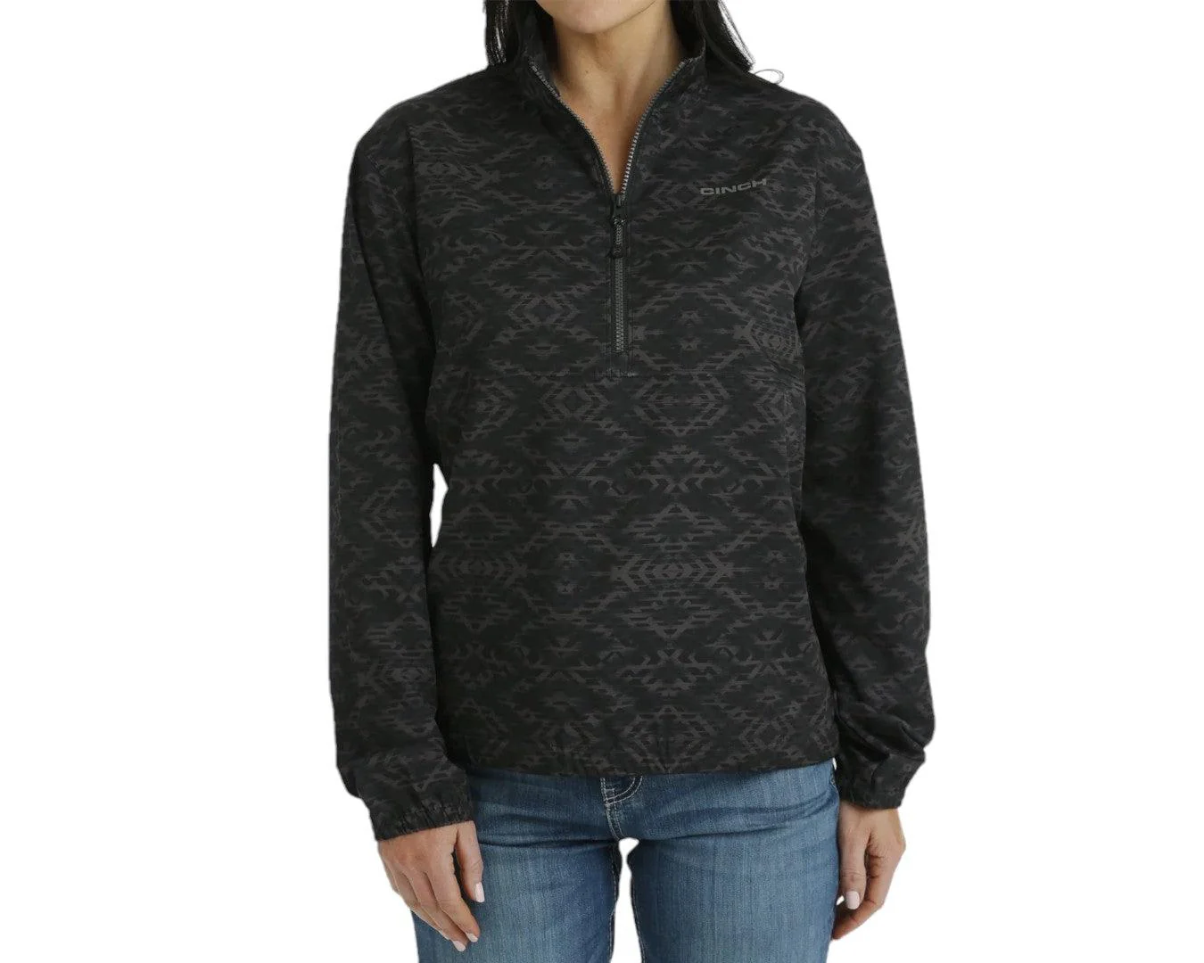 Cinch Ladies Black Aztec 1/2 Zip Pullover