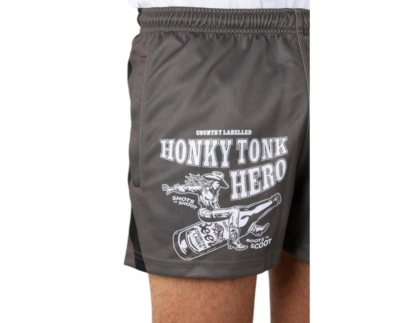 Country Labelled Footy Shorts - Honky Tonk Hero - Image 5