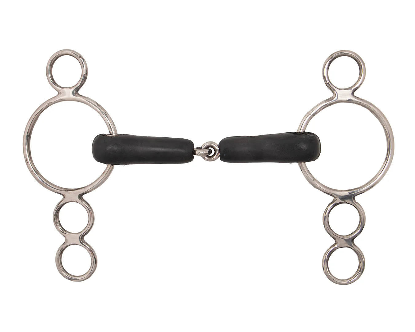 Dutch Gag Snaffle w/Four rings w/Rubber Mouth