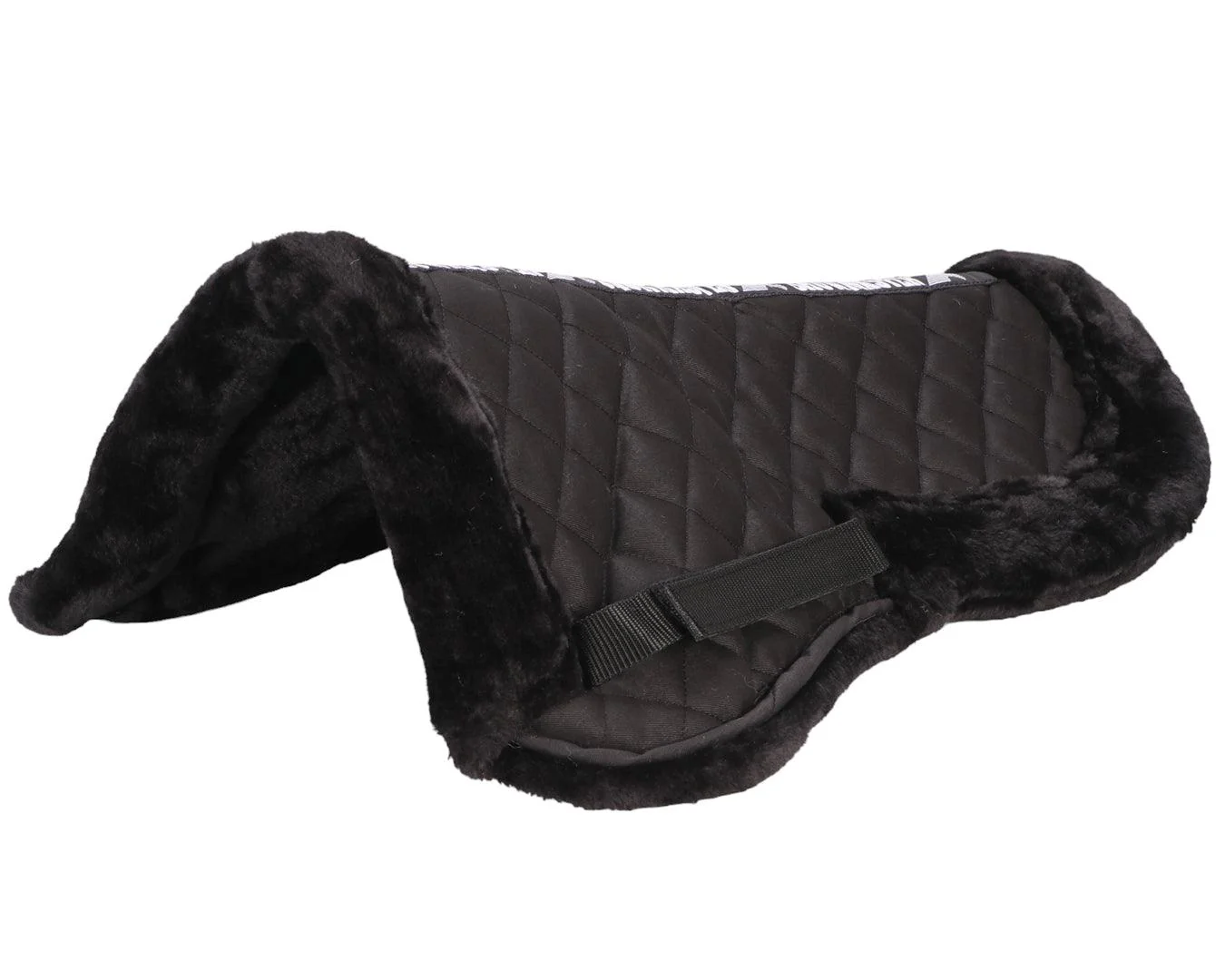 Fleece Half Numnah - Black with Black Fleece