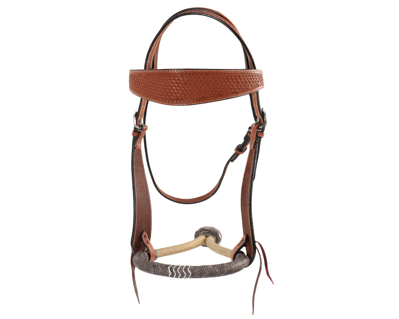 Fort Worth Complete Hackamore Basket Weave - Chestnut - Image 5
