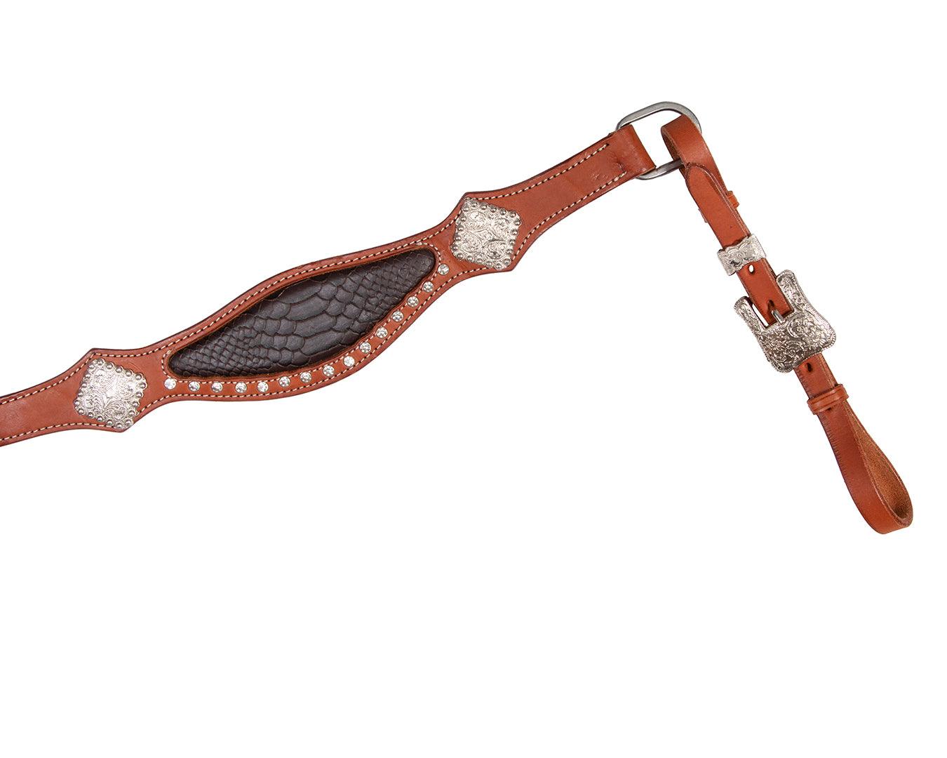 Fort Worth Crocodile Breast Collar - Brown - Image 2