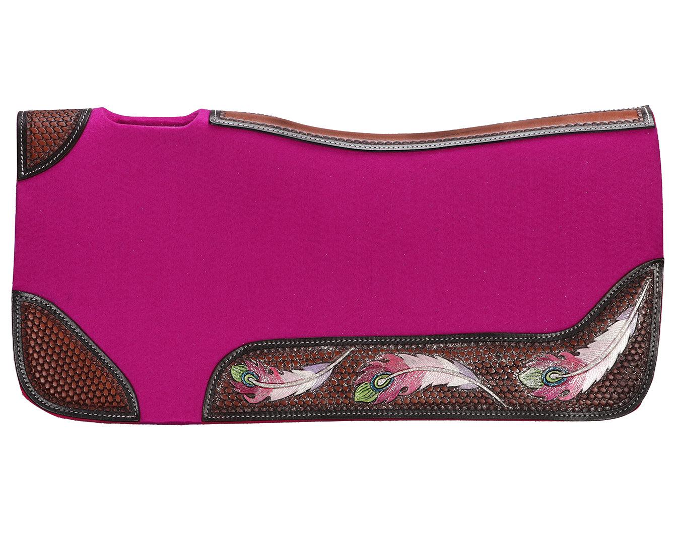 Fort Worth Feather Tooled Felt Saddle Pad - Image 2