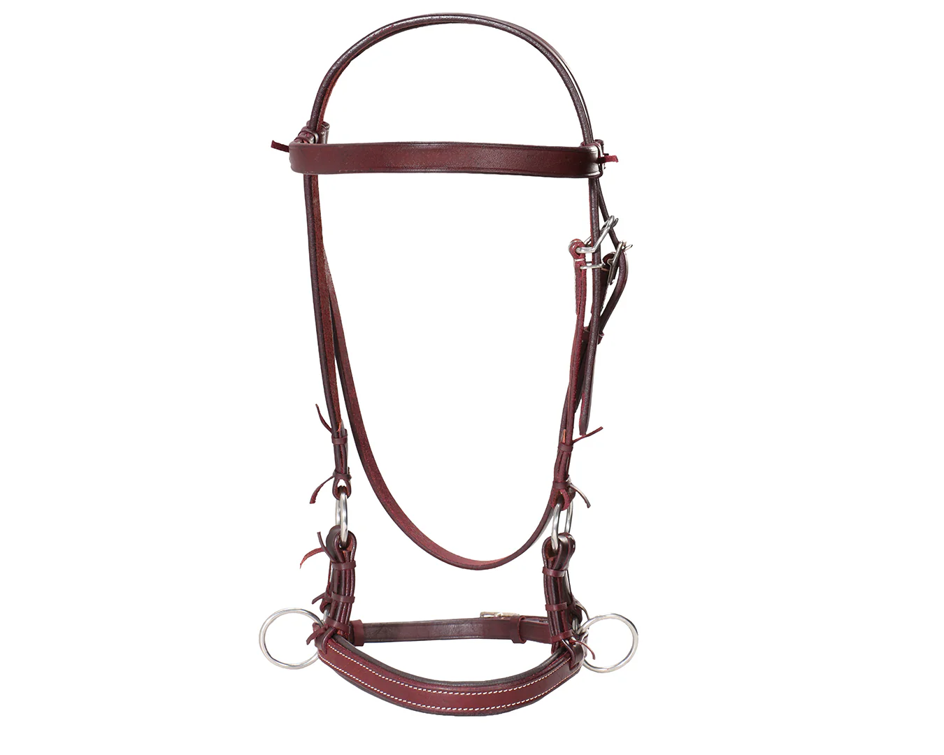 Fort Worth Padded Leather Nose Sidepull - Latigo - Image 5