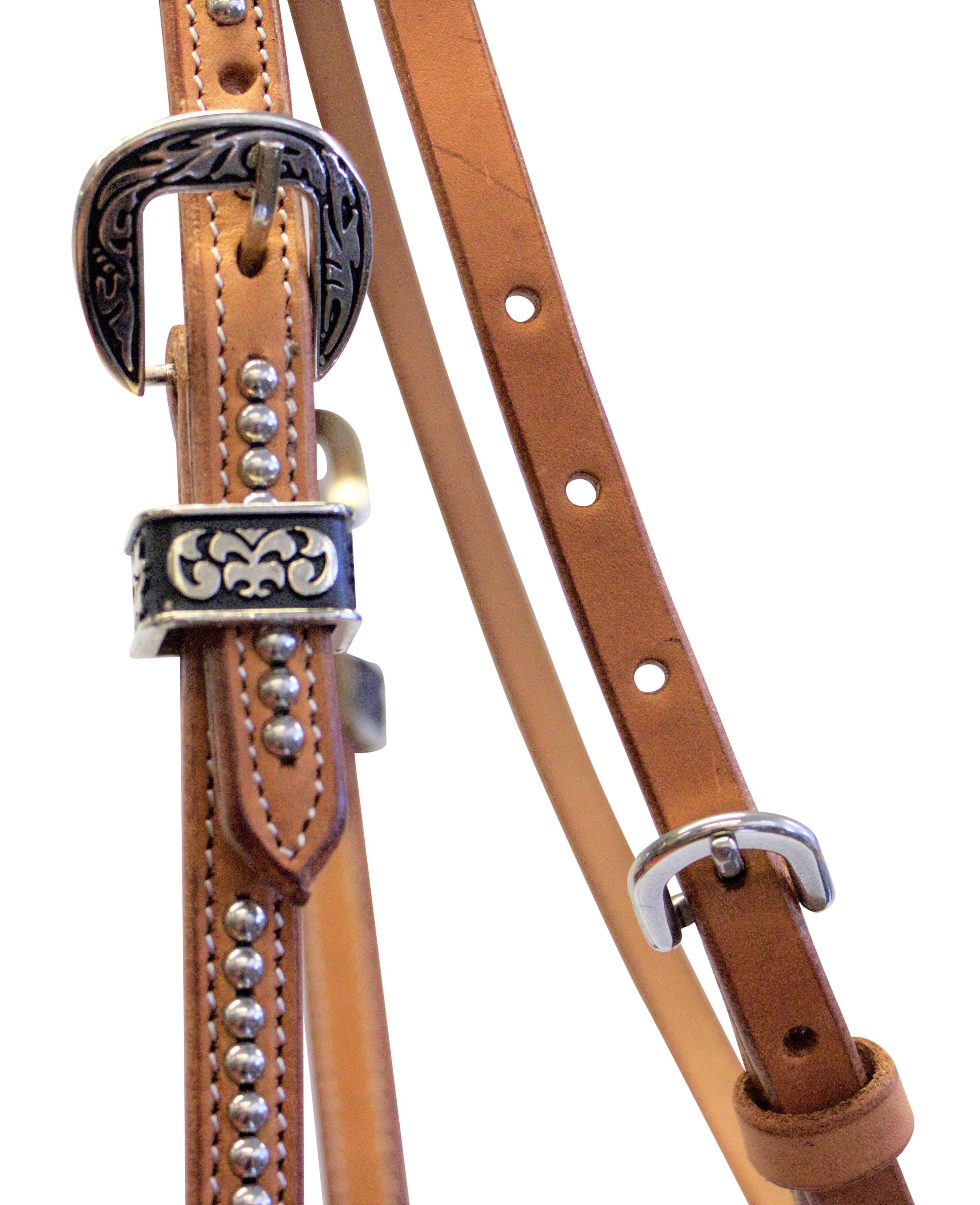 Fort Worth Silver Dot Headstall Natural - Image 2