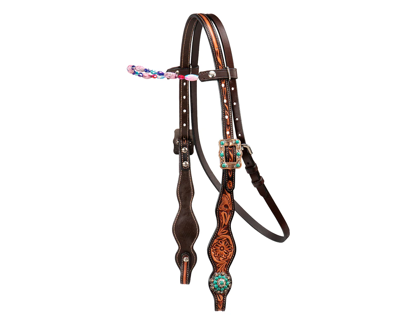 Fort Worth Stones Headstall - Turquoise