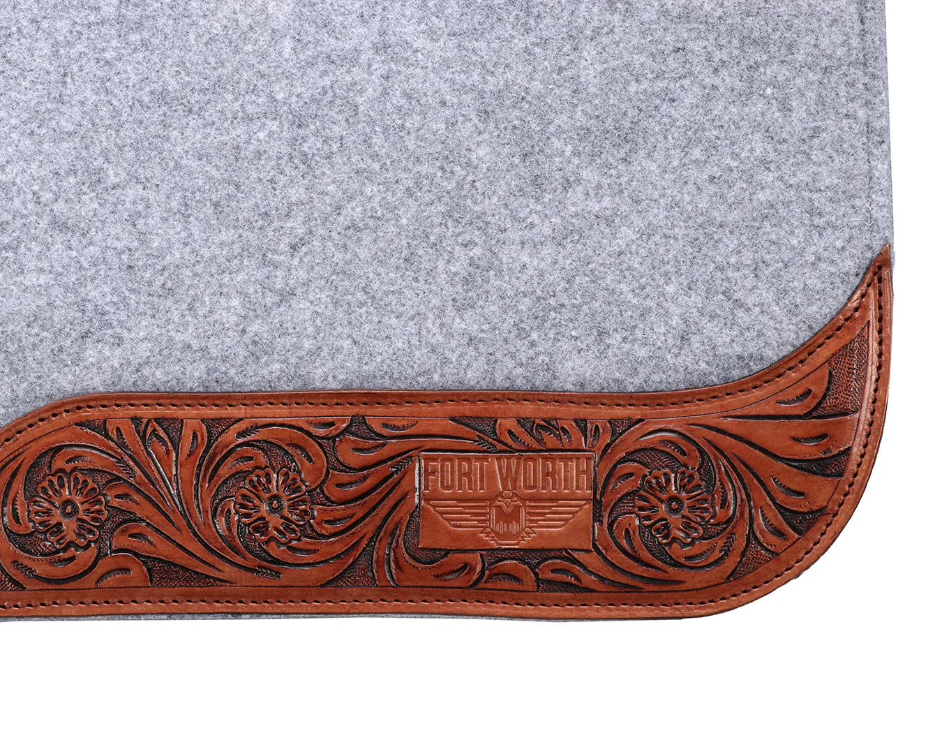 Fort Worth Tooled Floral Felt Saddle Pad - Image 10