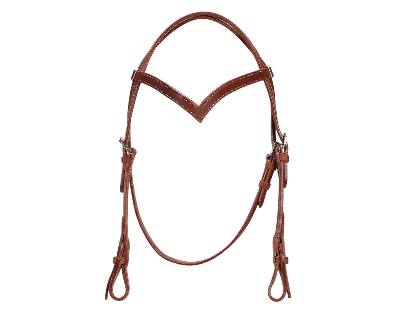 Fort Worth V Brow Headstall Harness Leather - Image 2
