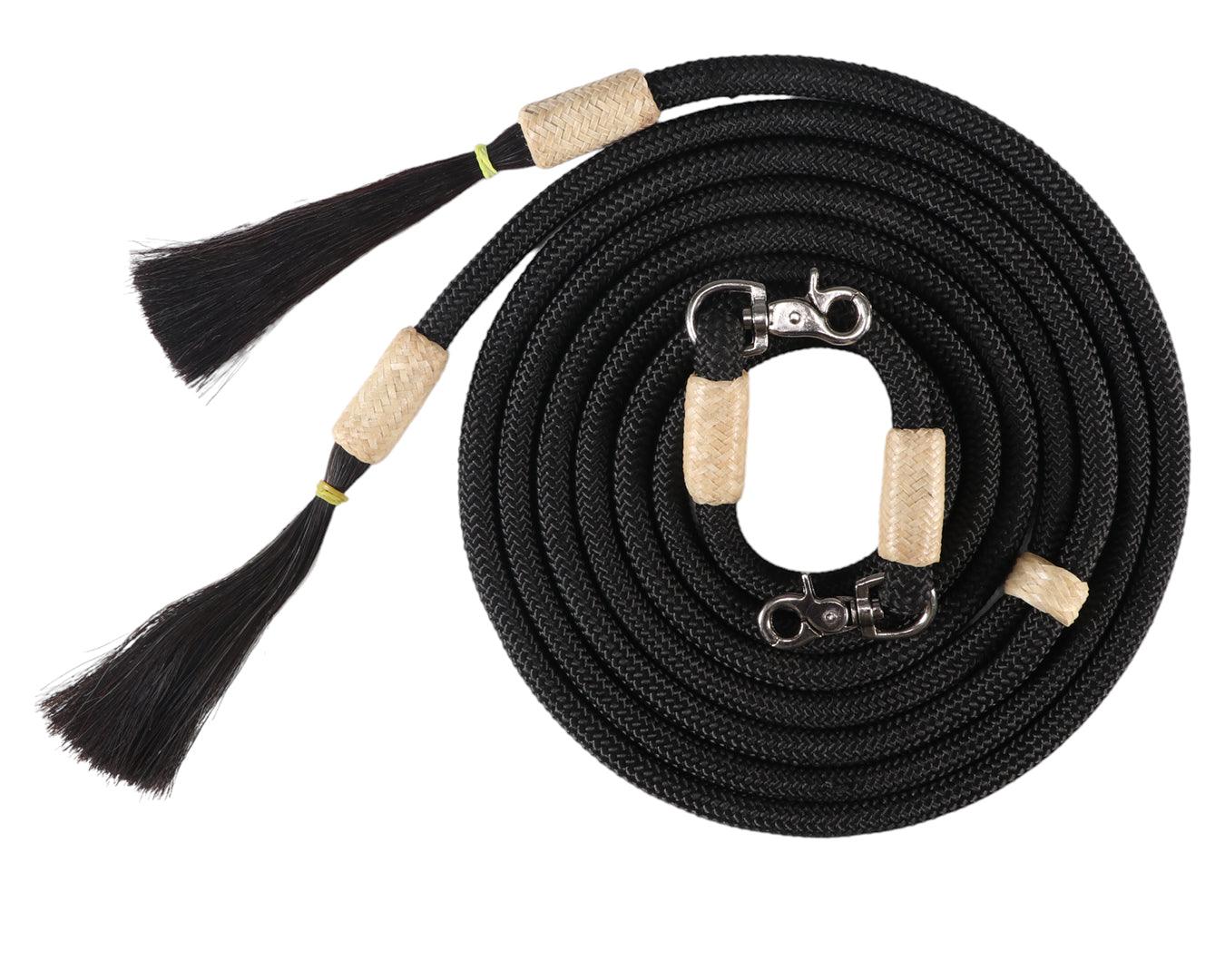 Fort Worth Yacht Cord Split Reins 8' w/Horsehair
