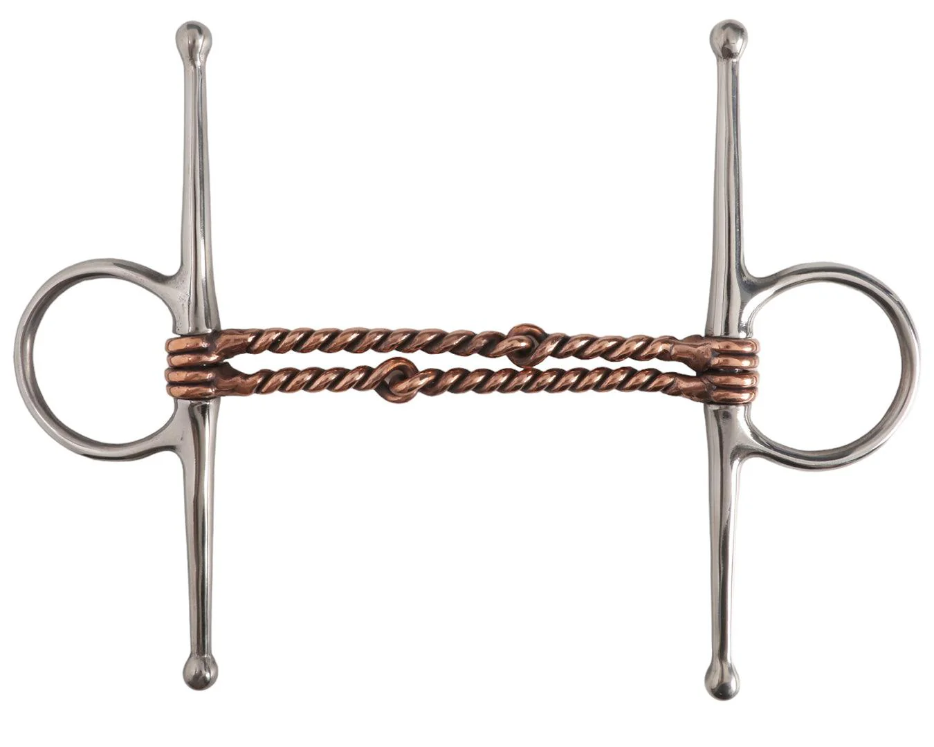 Full Cheek Snaffle Bit w/Twisted Double Copper Wire Mouth