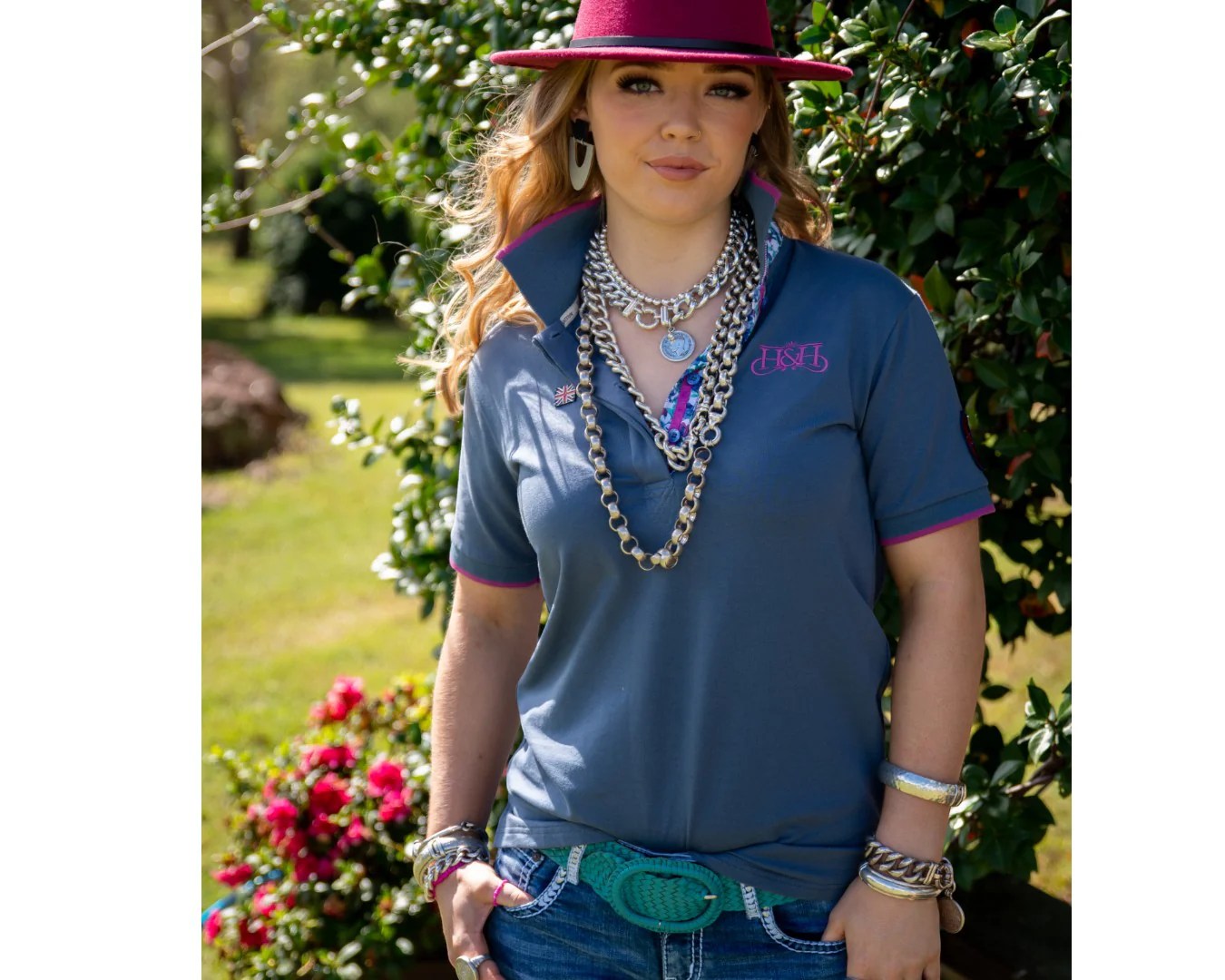 Hitchley & Harrow Women's Loose Fit Polo - Petrol Blue