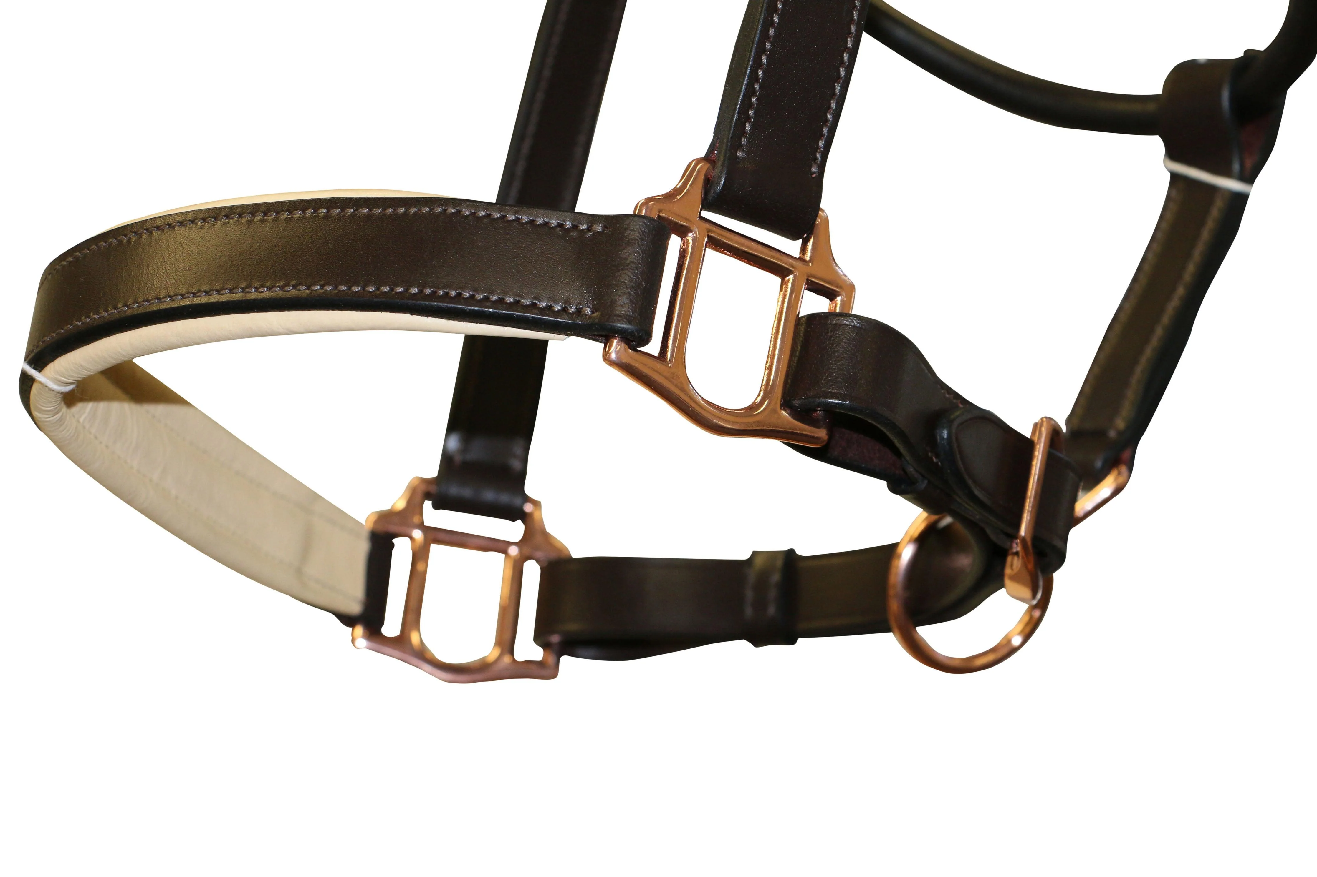 Jeremy & Lord Padded Leather Halter w/Rose Gold Fittings - Image 4