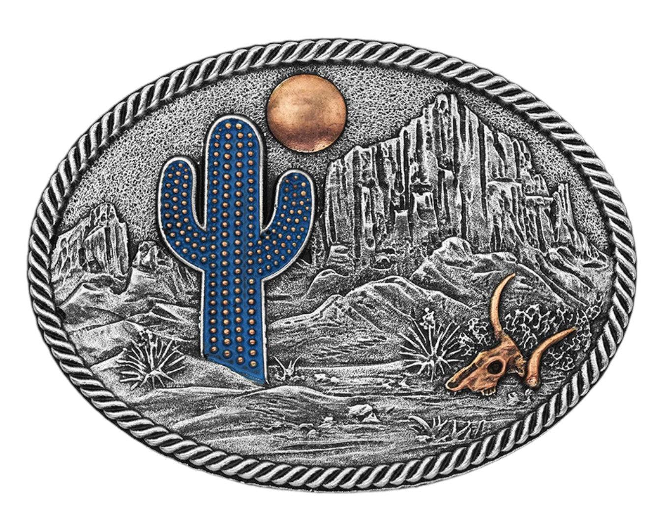 Montana Silversmiths Desert Moon Cactus Belt Buckle
