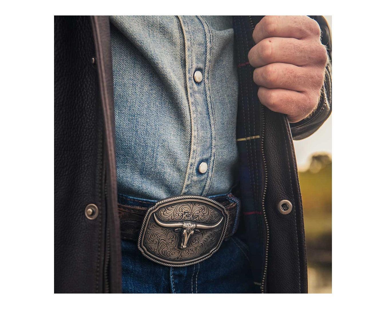 Montana Silversmiths Longhorn Soul Attitude Belt Buckle - Image 2
