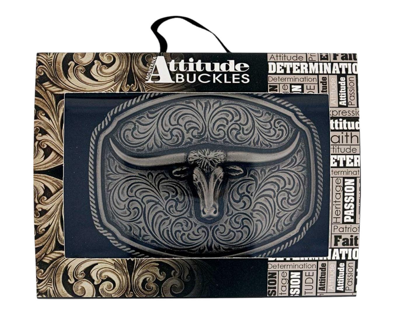 Montana Silversmiths Longhorn Soul Attitude Belt Buckle - Image 4