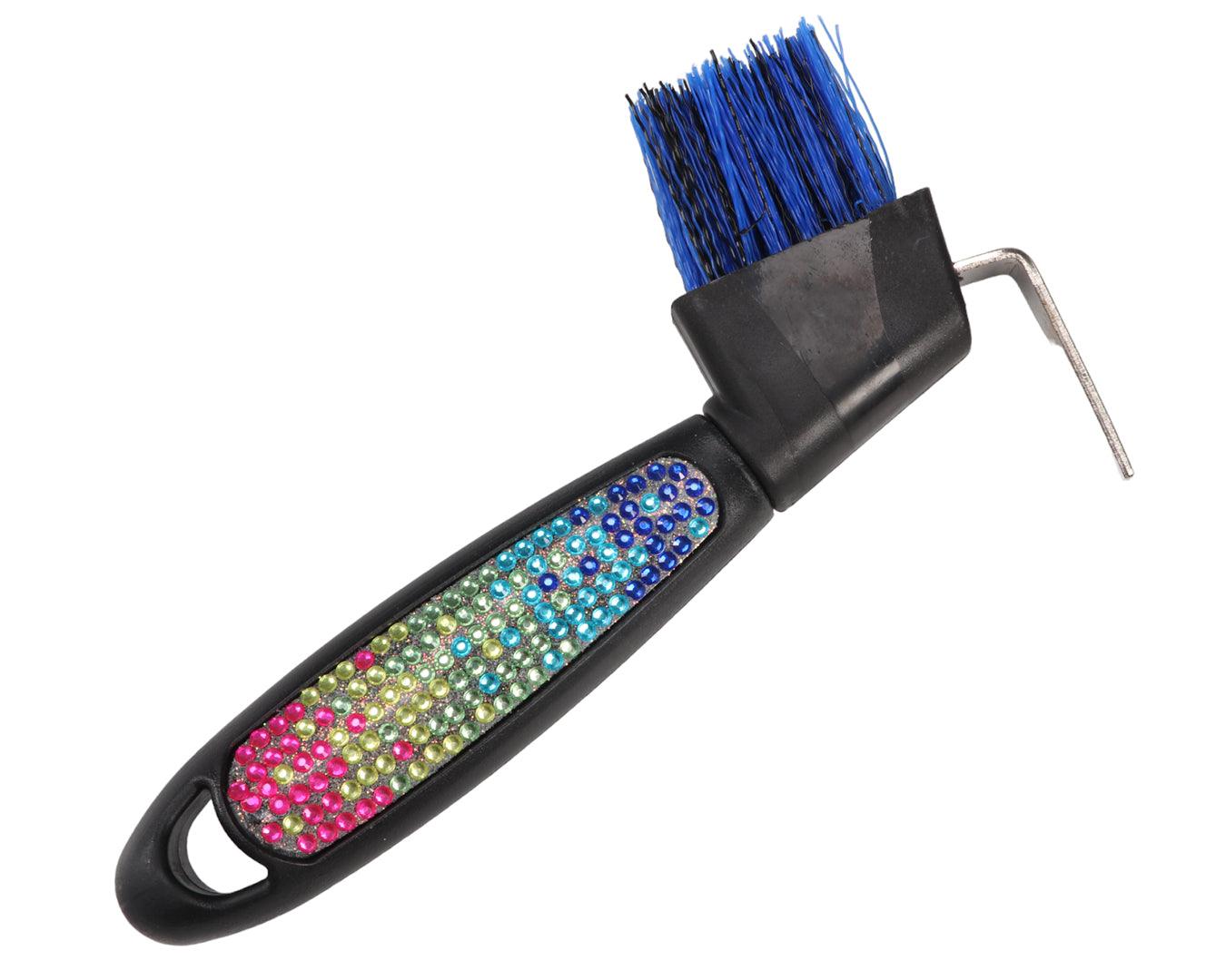 Showmaster Hoof Pick/Brush with Rainbow Crystal Decoration