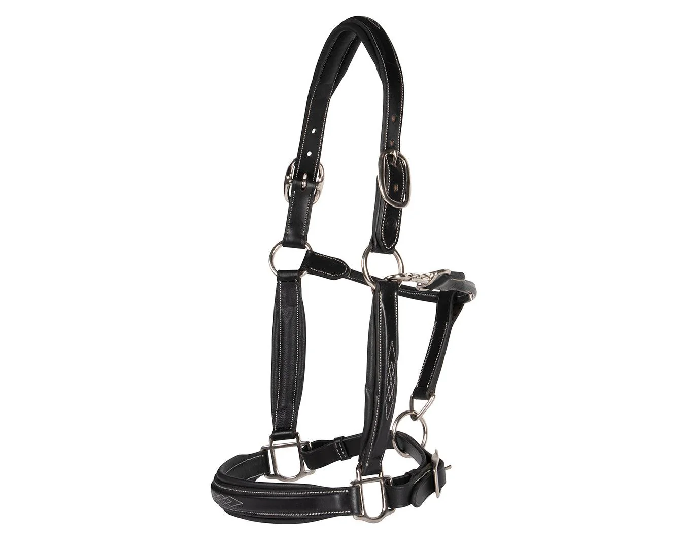 Sterling Double Halter With Stitched Noseband